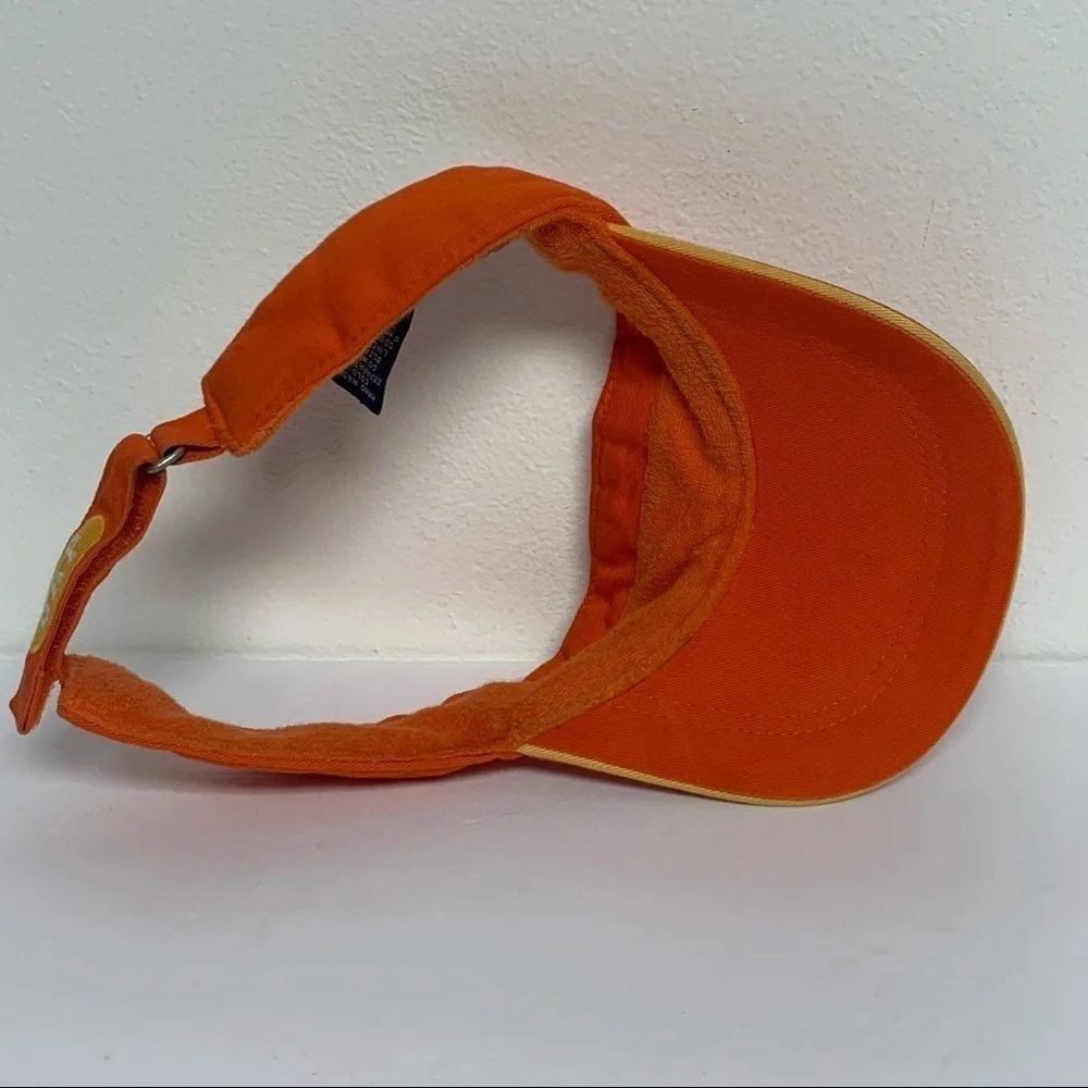 GAP Size Medium Kids (7-8) Unisex Orange GAP Adjustable Logo Sun Visor Hat
